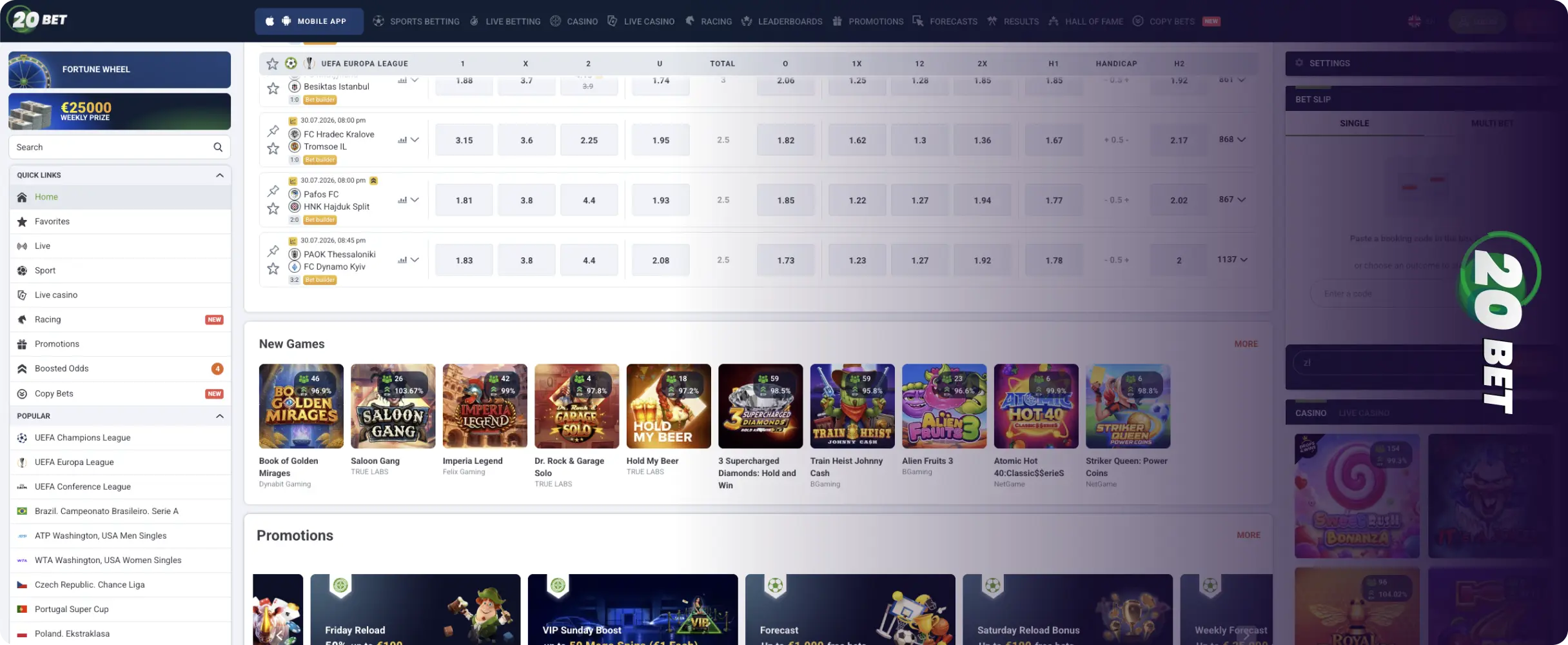 20Bet Kasyno mobilne